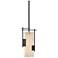Fullered Impressions Mini Pendant - Black Finish - Opal Glass