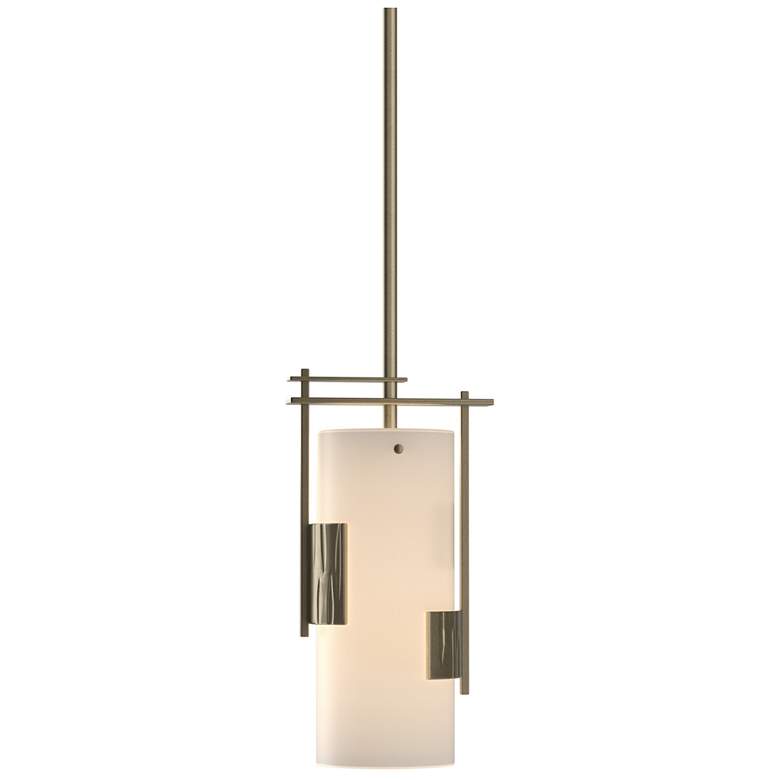 Image 1 Fullered Impressions Mini Pendant - Soft Gold Finish - Opal Glass