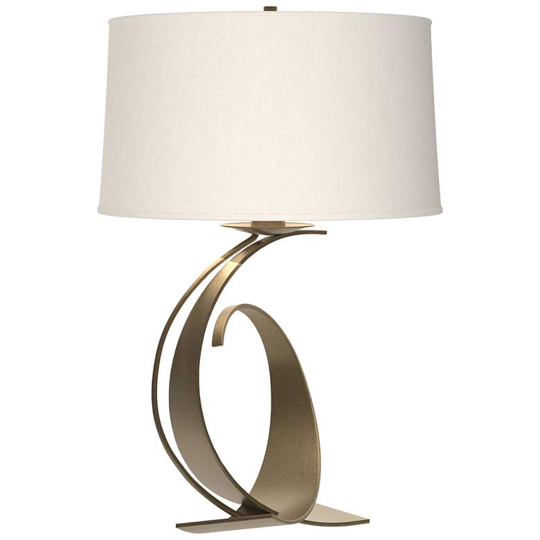 Image 1 Fullered Impressions Soft Gold Curved Table Lamp