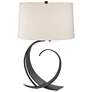 Fullered Impressions Table Lamp - Black Finish - Flax Shade
