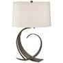 Fullered Impressions Table Lamp - Bronze Finish - Flax Shade