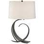 Fullered Impressions Table Lamp - Natural Iron Finish - Flax Shade