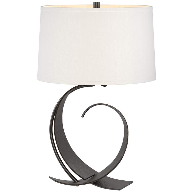 Image 1 Fullered Impressions Table Lamp - Oil Rubbed Bronze Finish - Natural Shade