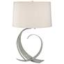 Fullered Impressions Table Lamp - Sterling Finish - Flax Shade