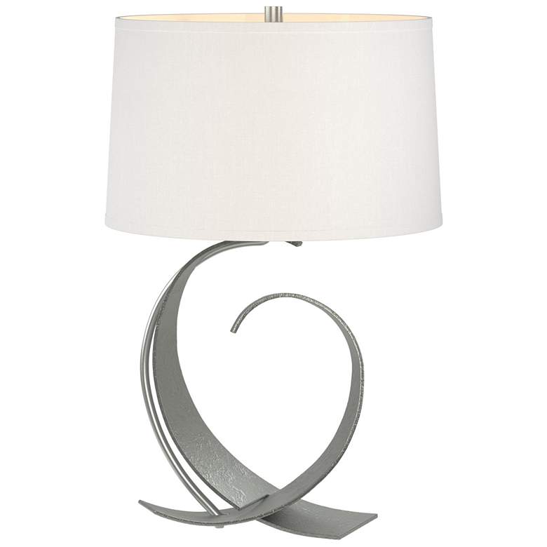 Image 1 Fullered Impressions Table Lamp - Vintage Platinum Finish - Natural Shade