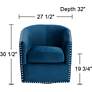 Fullerton Nail Head Trim Navy Blue Swivel Accent Chair