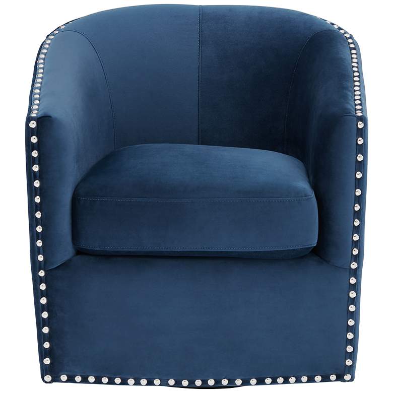 Image 4 Fullerton Navy Blue Fabric Swivel Accent Chairs Set of 2 more views