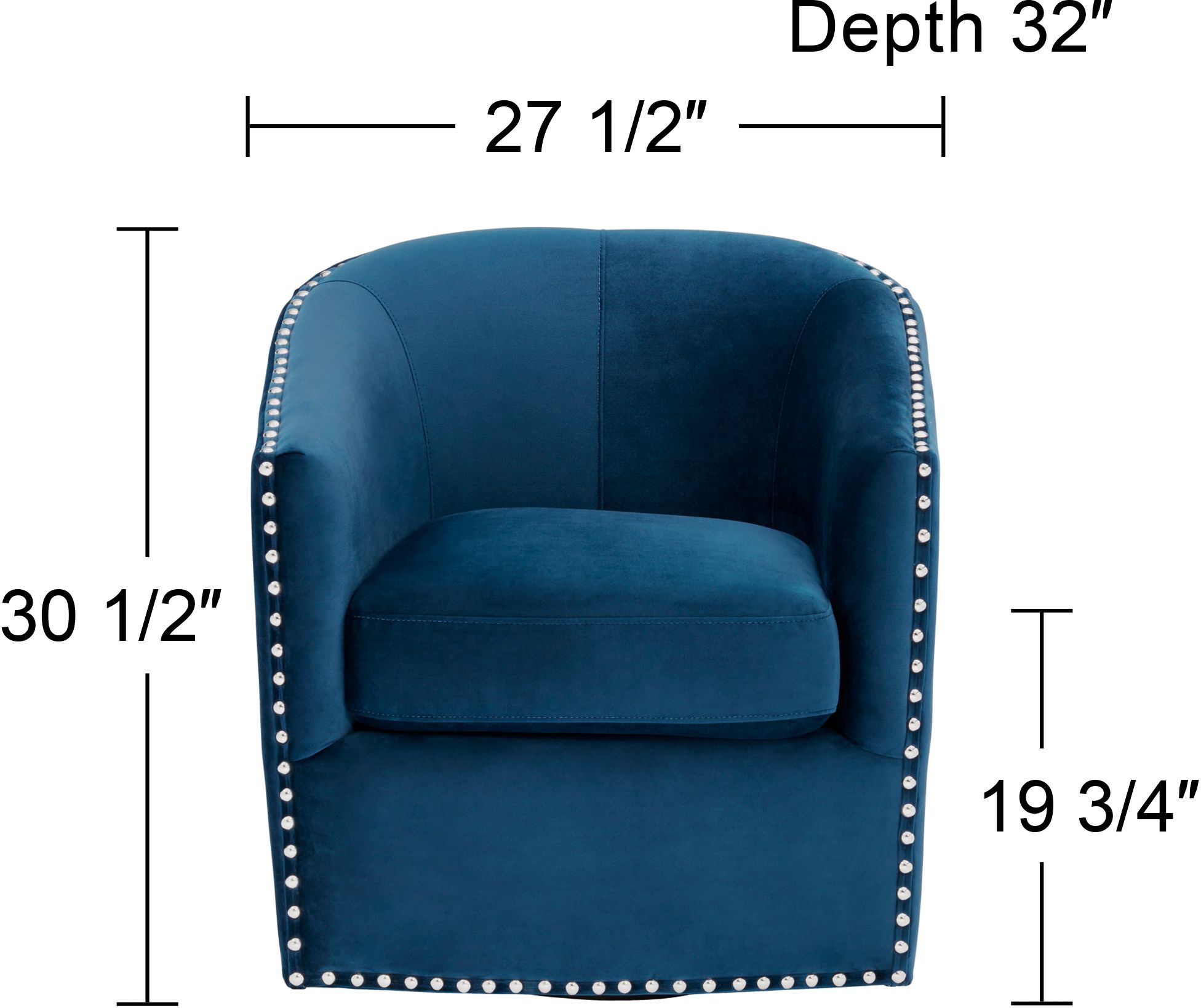 Fullerton Navy Blue Fabric Swivel Accent Chairs Set of 2