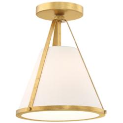 Fulton 1 Light Antique Gold Semi Flush Mount