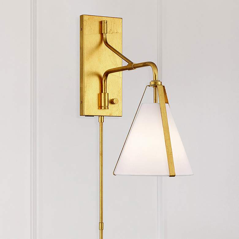 Image 1 Fulton 1 Light Antique Gold Task Sconce