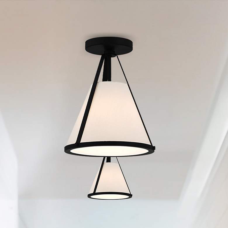 Image 1 Fulton 1 Light Black Semi Flush Mount