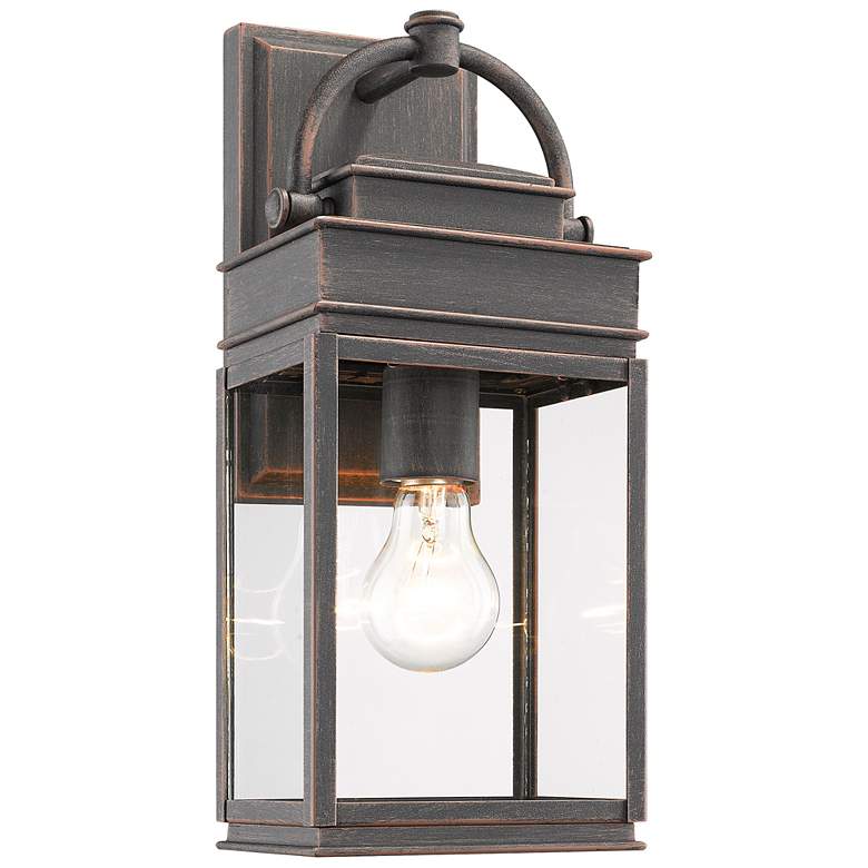 Image 1 Fulton 1-Light Oil Rubbed Bronze Metal and Clear Glass Outdoor Wall Light