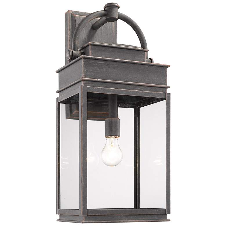 Image 1 Fulton 1-Light Oil Rubbed Bronze Metal and Clear Glass Outdoor Wall Light