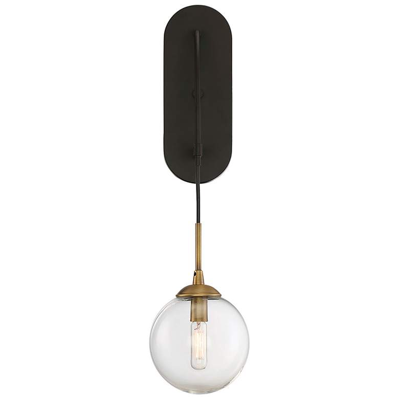 Image 1 Fulton 1-Light Wall Sconce in English Bronze and Warm Brass