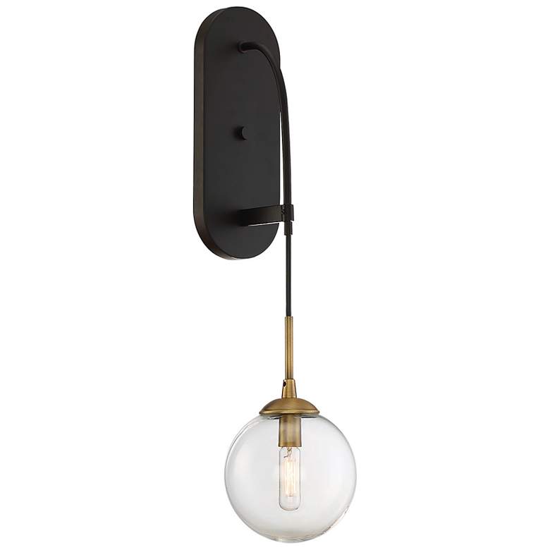 Image 2 Fulton 1-Light Wall Sconce in English Bronze and Warm Brass more views