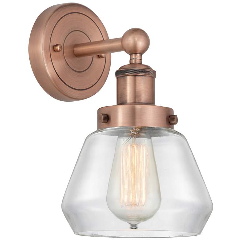Image 1 Fulton 10 inchHigh Antique Copper Sconce With Clear Shade