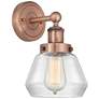 Fulton 10"High Antique Copper Sconce With Clear Shade