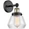 Fulton 10"High Black Antique Brass Sconce With Clear Shade