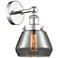 Fulton 10"High Polished Nickel Sconce With Plated Smoke Shade
