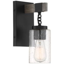 Fulton 11&quot; High Matte Black Wall Sconce