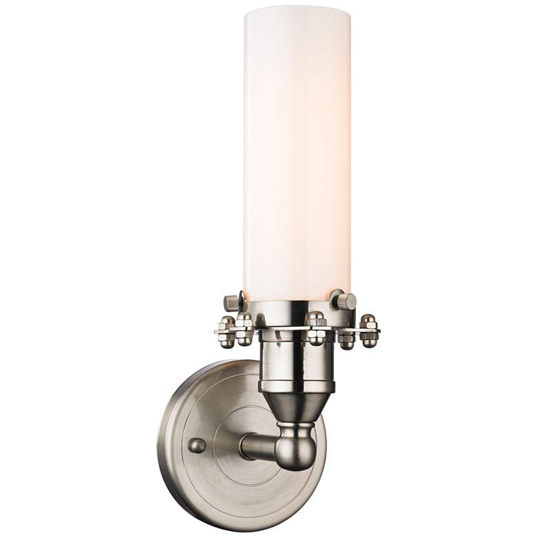 Image 1 Fulton 12 inch High Satin Nickel 1-Light Wall Sconce