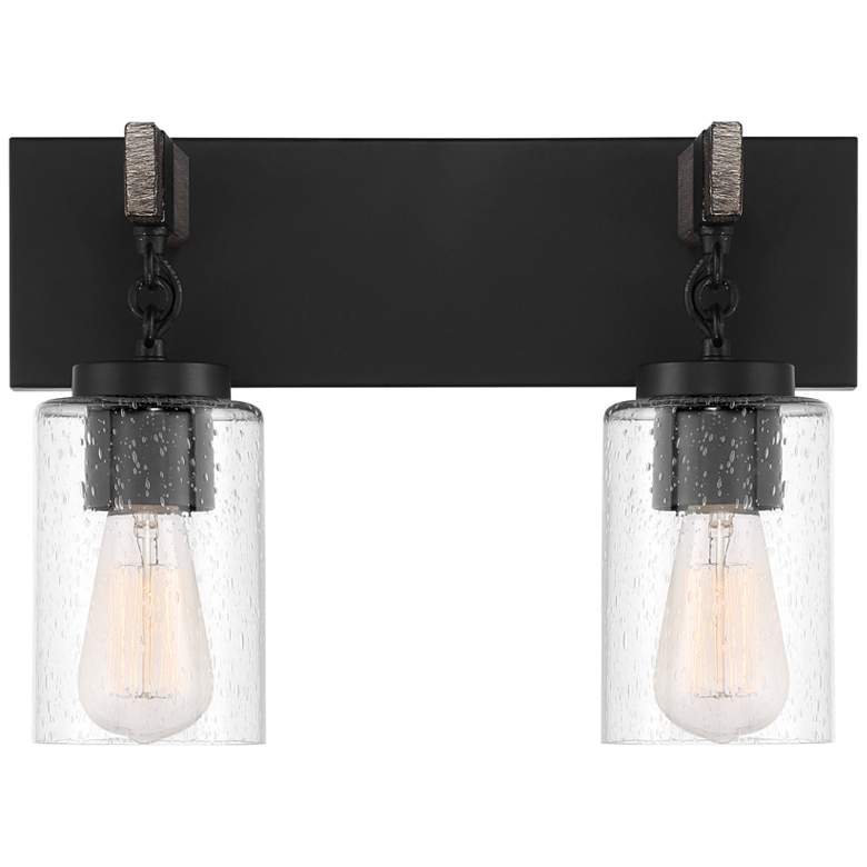 Image 2 Fulton 15 1/2" Wide Matte Black 2-Light Bath Light