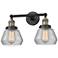 Fulton 16.5" Wide 2 Light Black Brass Bath Vanity Light w/ Clear Shade