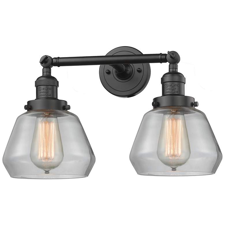 Image 1 Fulton 16.5" Wide 2 Light Bronze Bath Vanity Light w/ Clear Shade