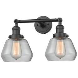 Fulton 16.5" Wide 2 Light Bronze Bath Vanity Light w/ Clear Shade