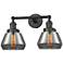 Fulton 16.5" Wide 2 Light Bronze Bath Vanity Light w/ Plated Smoke Sha
