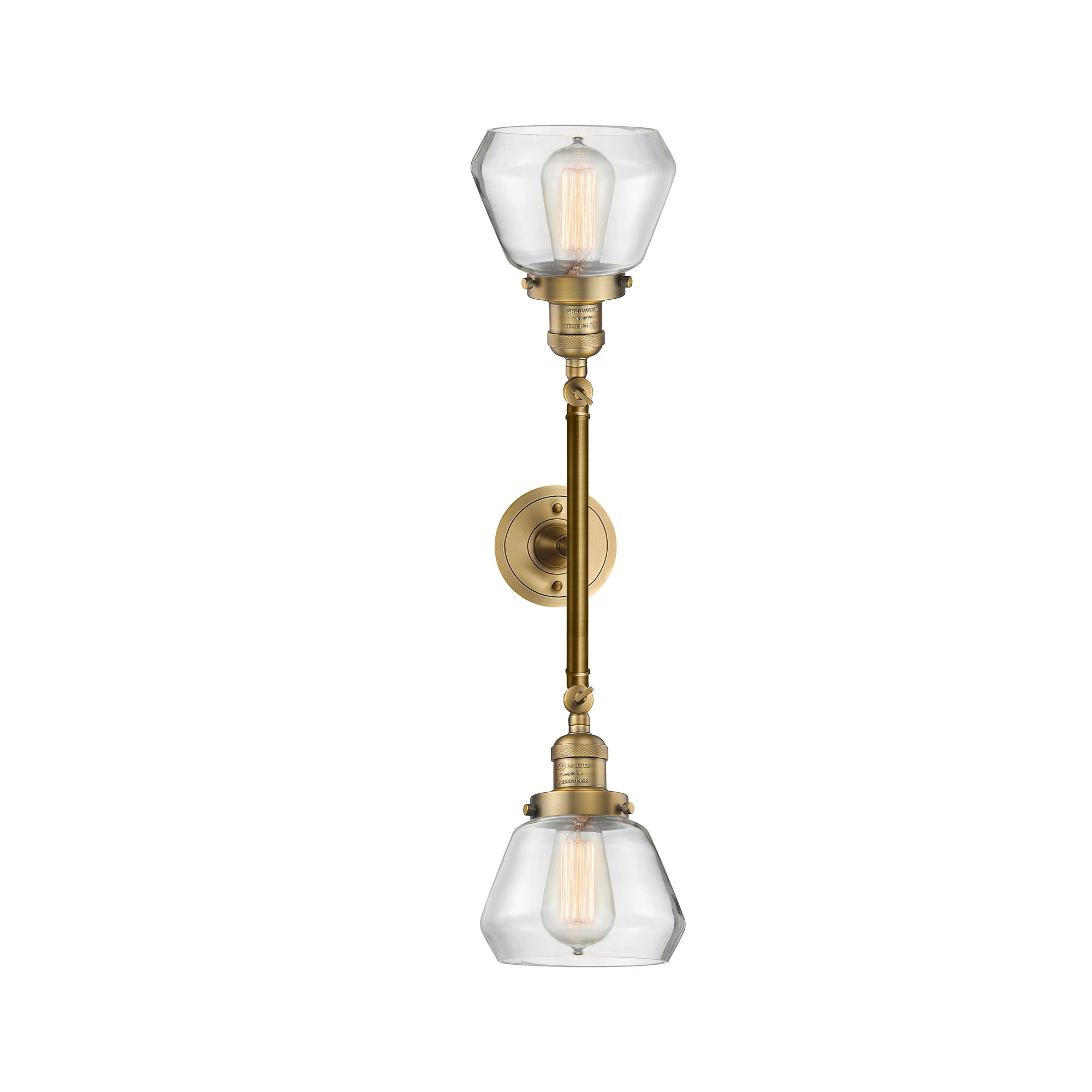 Image 5 Fulton 16.5" Wide 2 Light Brushed Brass Bath Vanity Light w/ Clear Sha more views