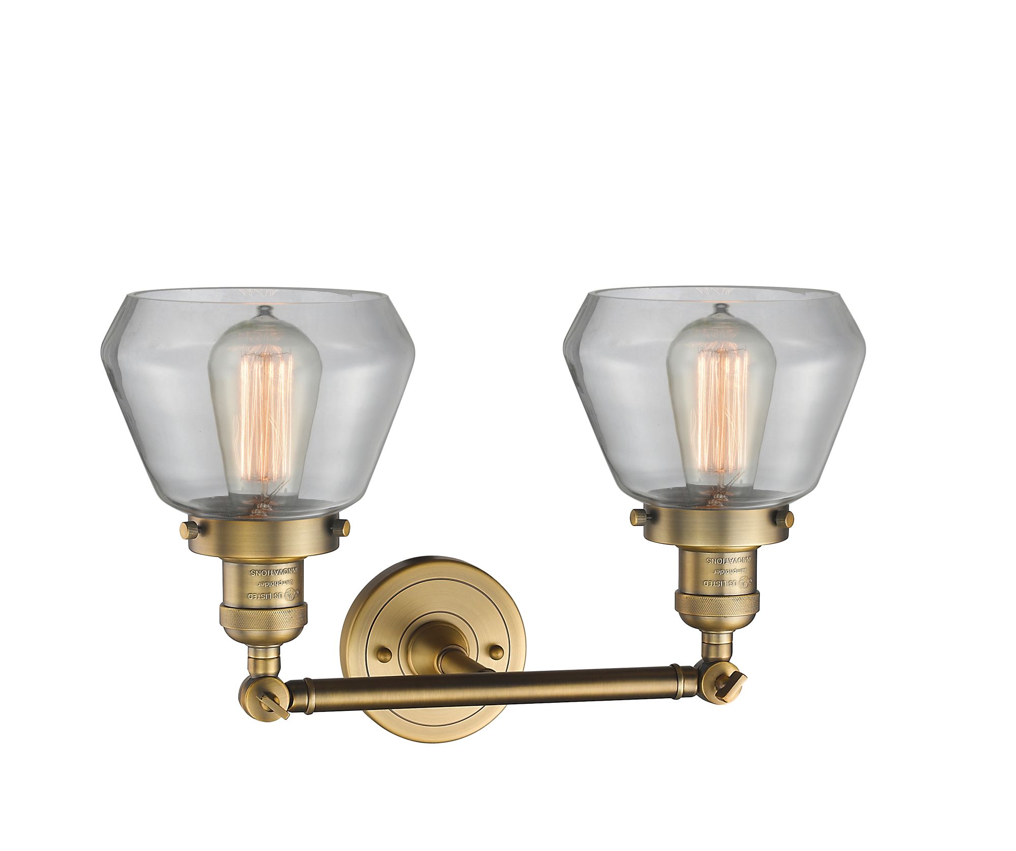 Image 7 Fulton 16.5" Wide 2 Light Brushed Brass Bath Vanity Light w/ Clear Sha more views