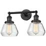 Fulton 16.5" Wide 2 Light Matte Black Bath Vanity Light w/ Clear Shade