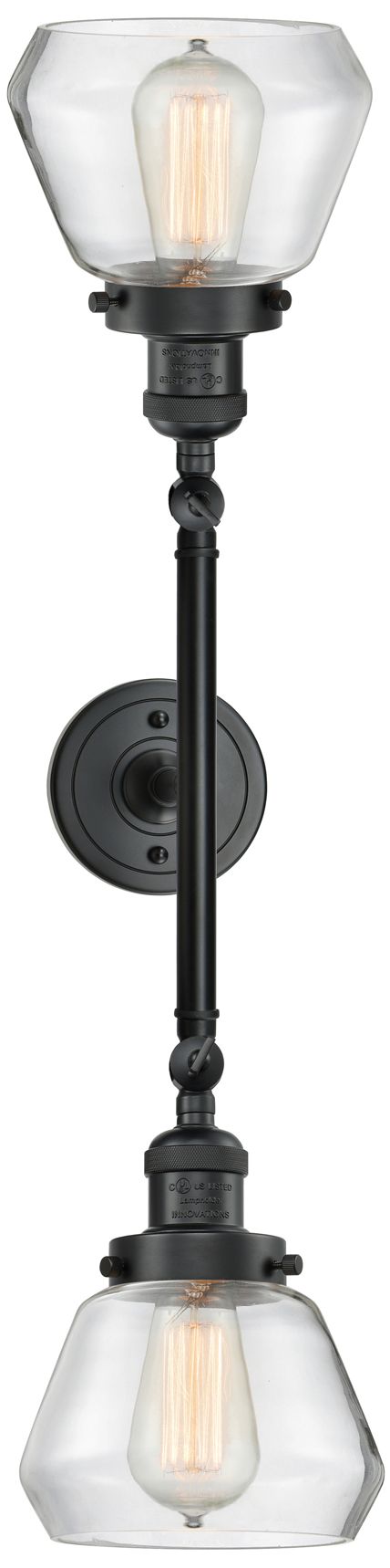 Image 3 Fulton 16.5" Wide 2 Light Matte Black Bath Vanity Light w/ Clear Shade more views