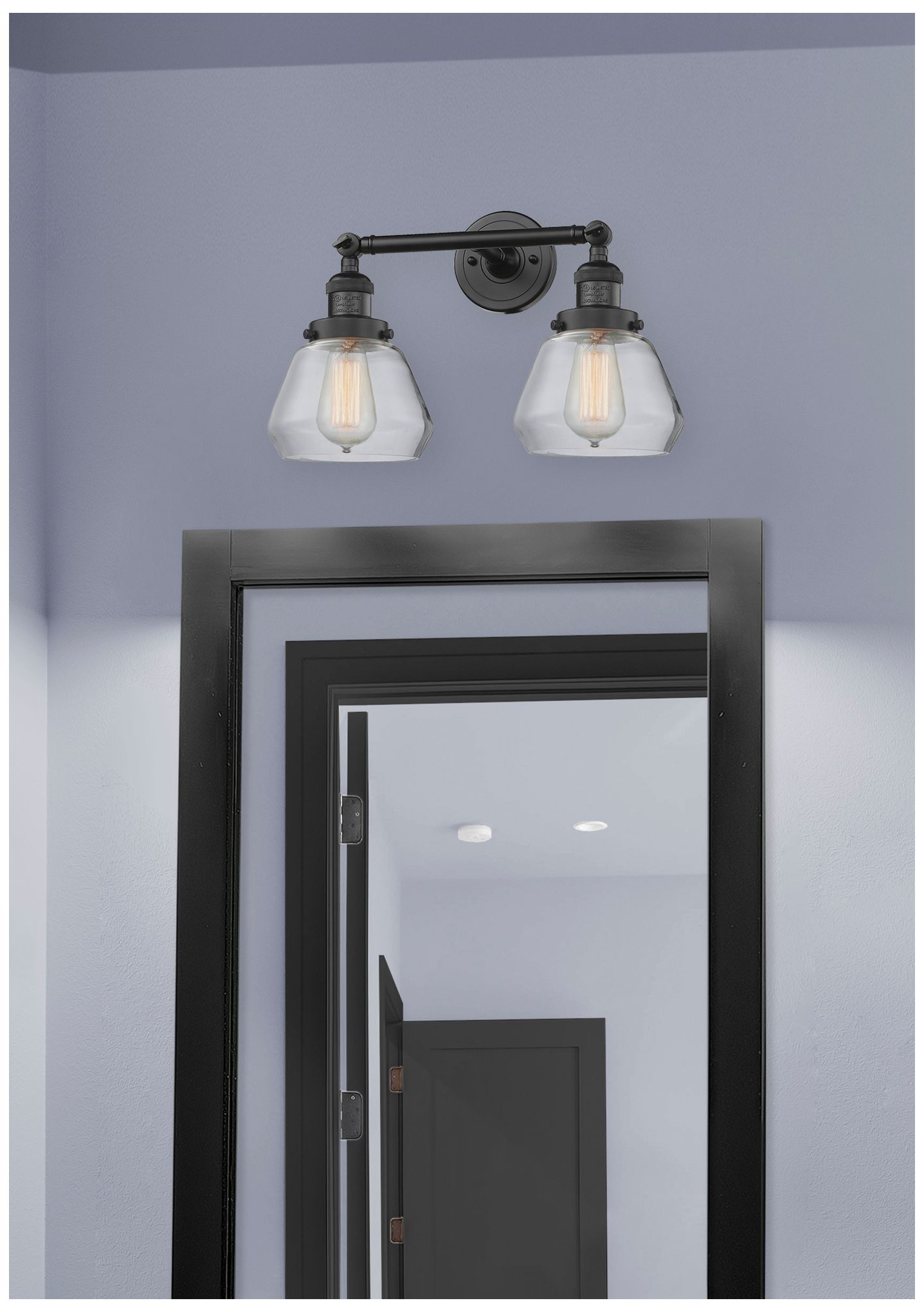 Image 5 Fulton 16.5" Wide 2 Light Matte Black Bath Vanity Light w/ Clear Shade more views
