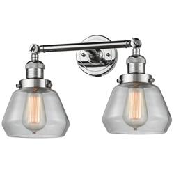 Fulton 16.5" Wide 2 Light Polished Chrome Bath Vanity Light w/ Clear S