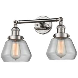 Fulton 16.5" Wide 2 Light Polished Nickel Bath Vanity Light w/ Clear S