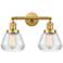 Fulton 16.5" Wide 2 Light Satin Gold Bath Vanity Light w/ Clear Shade