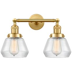 Fulton 16.5" Wide 2 Light Satin Gold Bath Vanity Light w/ Clear Shade