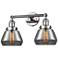 Fulton 16.5"W 2 Light Polished Chrome Bath Light w/ Smoke Shade