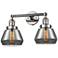 Fulton 16.5"W 2 Light Polished Nickel Bath Light w/ Smoke Shade
