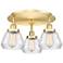 Fulton 18.25" Wide 3 Light Satin Gold Flush Mount With Clear Glass Sha