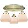 Fulton 18.25"W 3 Light Antique Brass Flush Mount w/ Matte White Glass