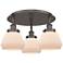 Fulton 18.25"W 3 Light Oil Rubbed Bronze Flush Mount w/ White Shade