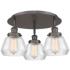Fulton 18.25"W 3 Light Oil Rubbed Bronze Flush Mount With Clear Glass 
