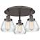 Fulton 18.25"W 3 Light Oil Rubbed Bronze Flush Mount With Clear Glass