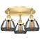 Fulton 18.25"W 3 Light Satin Gold Flush Mount With Plated Smoke Glass