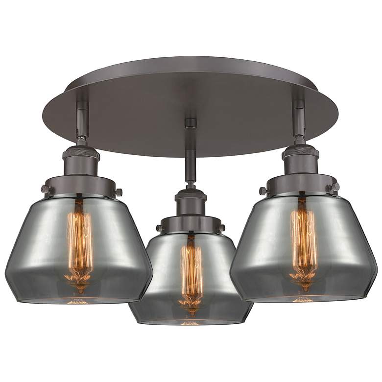 Image 1 Fulton 18 3/4" Wide Oil-Rubbed Bronze 3-Light Ceiling Light