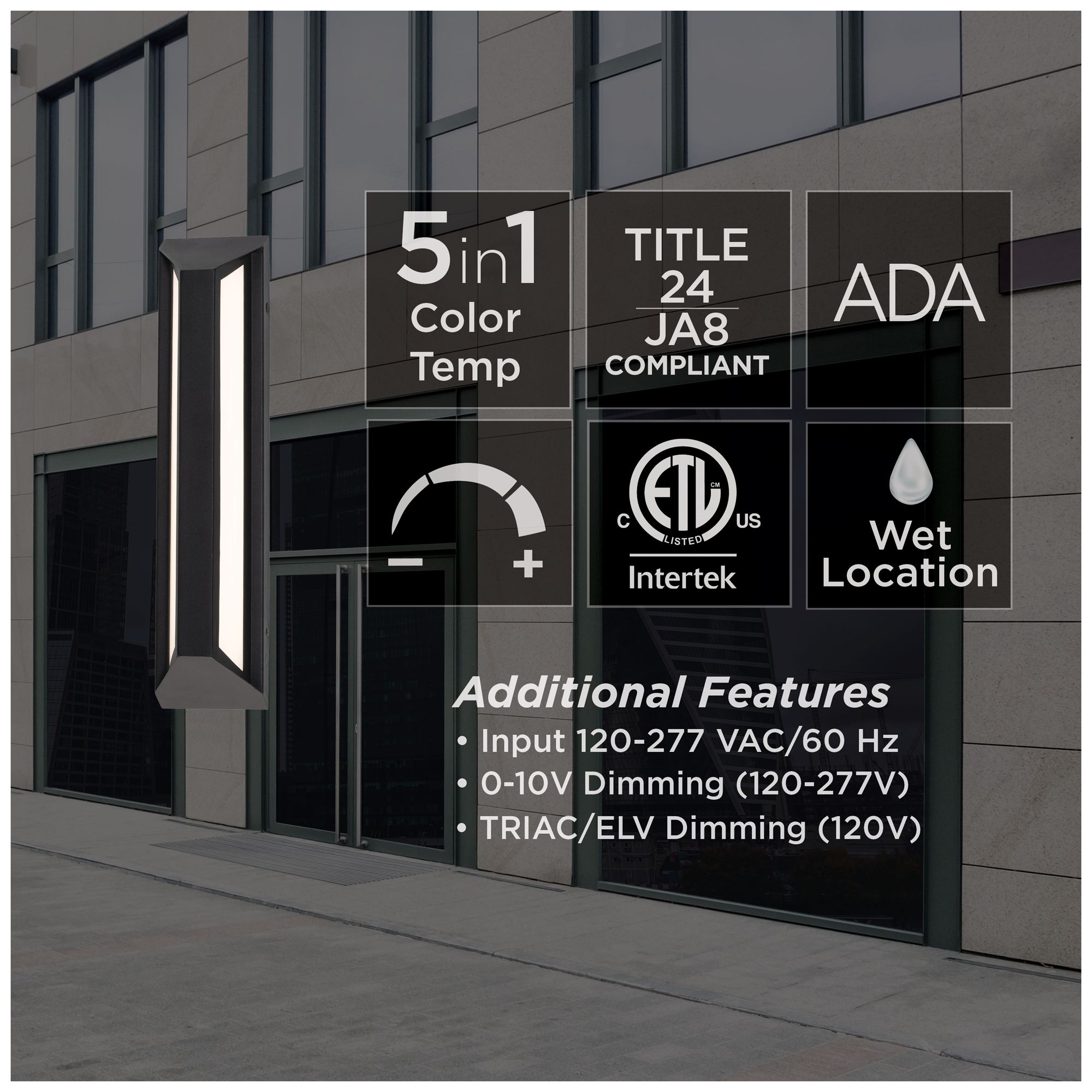 Image 7 Fulton 18" High Black LED Outdoor Sconce more views