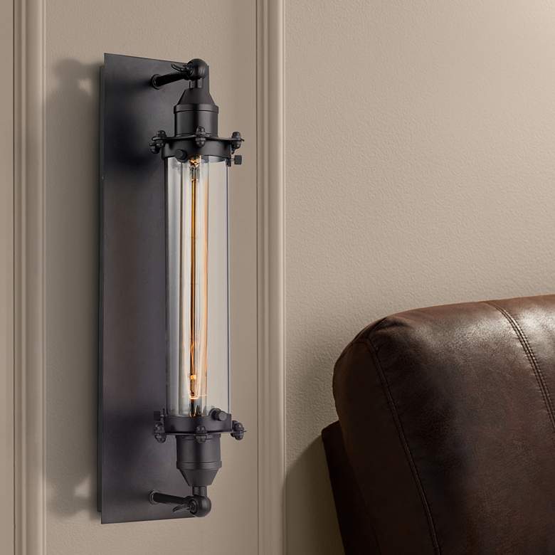 Image 1 Fulton 19" High Oil Rubbed Bronze 1-Light Wall Sconce